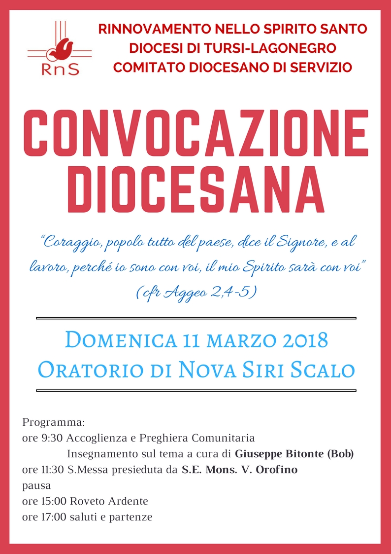 La Convocazione Diocesana Del Rns Diocesi Di Tursi