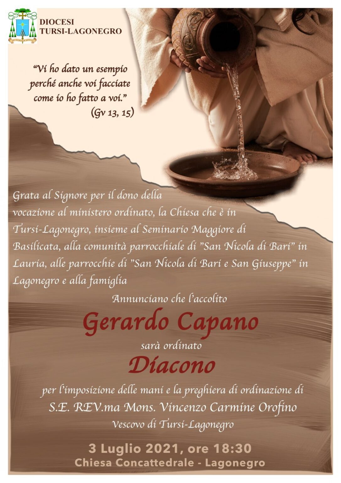 Ordinazione diaconale di Gerardo Capano Diocesi di Tursi